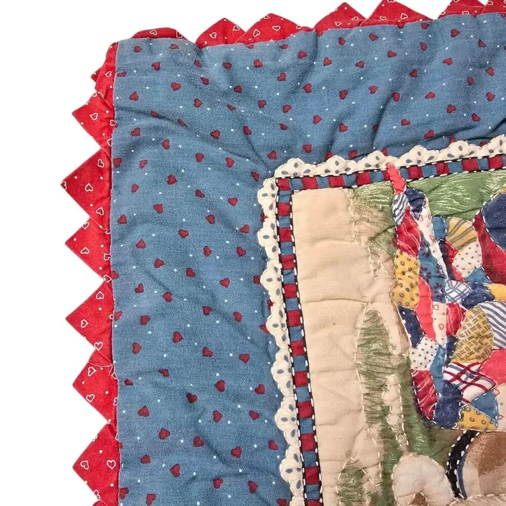 Vintage Raggedy Ann Andy Handmade Applique Quilt 32x42 Folk Art